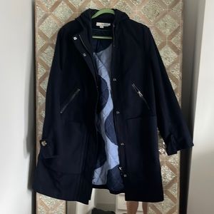 Boden size US14 navy long peacoat price includes heavy shipping .